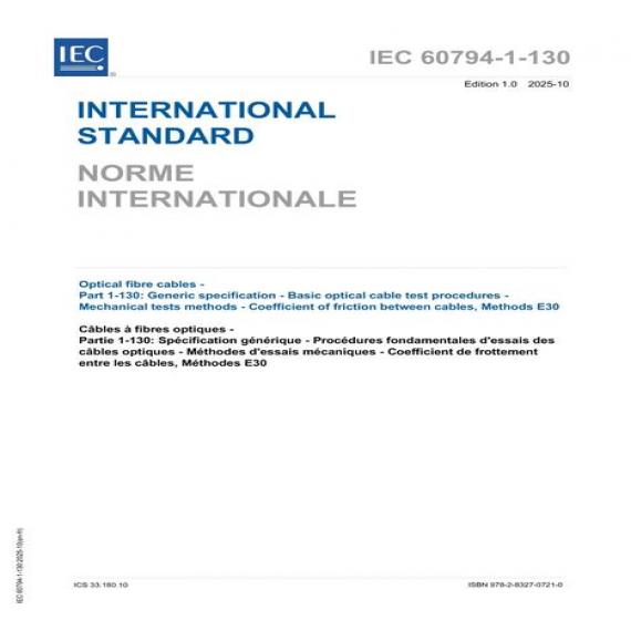 IEC 60794-1-130 Ed 1.0 b:2025