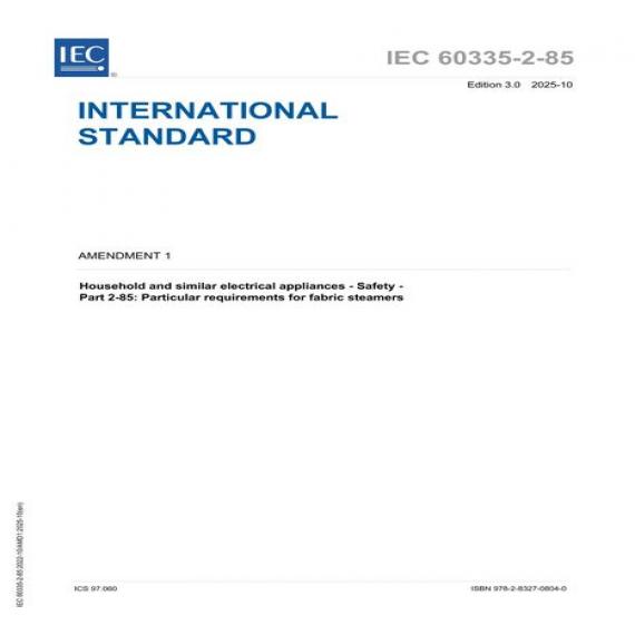 IEC 60335-2-85 Amd.1 Ed. 3.0 en:2025